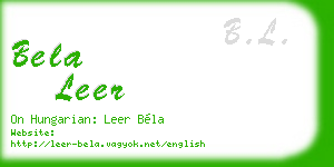 bela leer business card